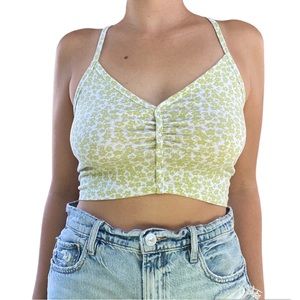 Pacsun Lime Green Cropped Floral Print Camisole 💚